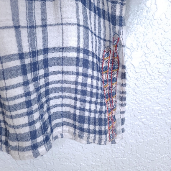 JOHNNY WAS Workshop Freddie Plaid Embroidered Flannel Button Down Shirt - Picture 6 of 12